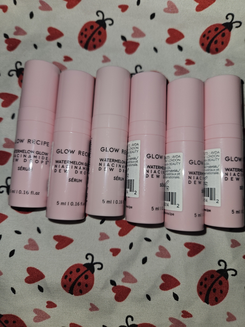 8 x Glow Recipe Pink Watermelon Glow Niacinamide Dew Drops Travel Vial Set